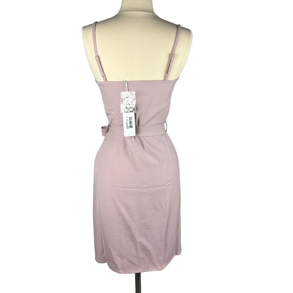 NWT New Anthropologie Pink Prairie Button Down Textured Slip Dress Waist Tie M - Picture 4 of 13